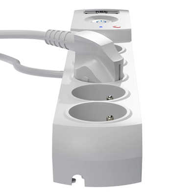 Listwa zasilająca z bezpiecznikiem i układem przeciwprzepięciowym professional 5 gniazd 2 porty USB długość 3m 10A 230V 2300W szary