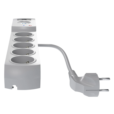 Listwa zasilająca z bezpiecznikiem i układem przeciwprzepięciowym professional 5 gniazd 2 porty USB długość 3m 10A 230V 2300W szary