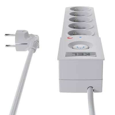 Listwa zasilająca z bezpiecznikiem i układem przeciwprzepięciowym professional 5 gniazd długość 3m 10A 230V 2300W szary