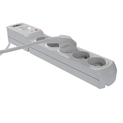 Listwa zasilająca z bezpiecznikiem i układem przeciwprzepięciowym professional 5 gniazd długość 3m 10A 230V 2300W szary