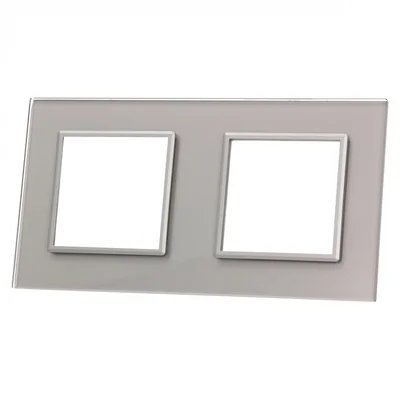 LIVOLO glass silver double frame with space for accessories