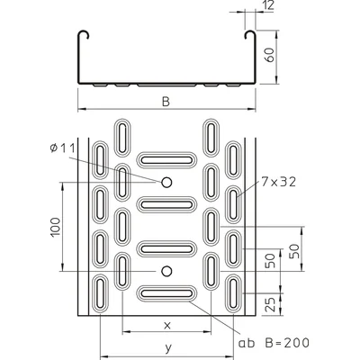 LKS 610 3M FS LKS perforated cable tray