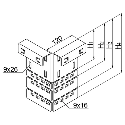 LKUSPH100 Universal angle connector, sheet thickness - 1.50 mm