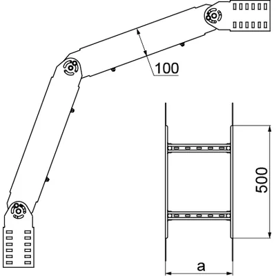 LLDSC200H100 Arco abatible, espesor de la chapa: 2 mm