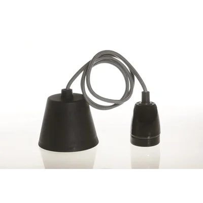 LOFT DESIGN E27 luminaire 1m 2x0,75mm2 max 36W ~230V TRESSÉ cadre céramique gris