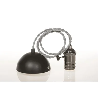 LOFT DESIGN LAMP FITTING E27 1m 2x0.75mm2 max 36W ~230V GRAY BRAID GLOSSY BRASS LAMPHOUSE
