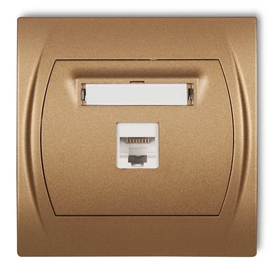 LOGO Single computer socket 1xRJ45, cat. 5e, 8-pin gold metallic