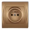 LOGO Single socket with grounding 2P+Z (current circuit shutters) gold metallic