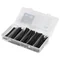 Lot de 100 gaines thermorétractables ignifugées noires.