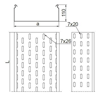 Лоток KCP400H110/3N