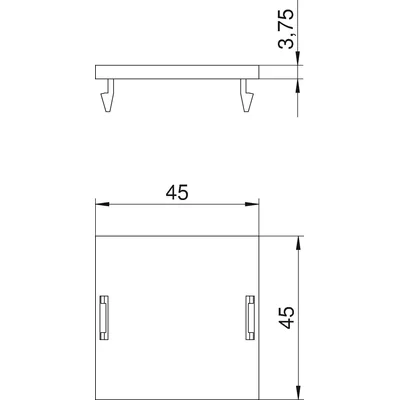 LP 45 Abdeckkappe für quadratische Löcher.