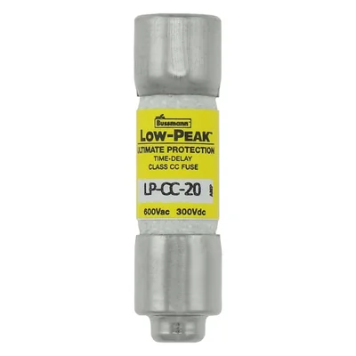 LP-CC-20 20 A 600 V CA/300 V CC, à fusion lente, classe CC