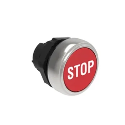 LPCB1134 Pulsante in plastica Ø22mm Serie Platinum, a scomparsa, con ritorno a molla, con simbolo, STOP / Rosso