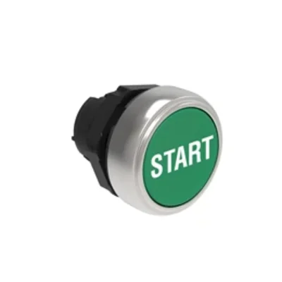 LPCB1163 Pulsante in plastica Ø22mm Serie Platinum, a scomparsa, con ritorno a molla, con simbolo, START / Verde