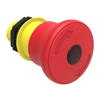 LPCBL6644 Platinum Series Plastic Illuminated Pushbutton Ø22mm, Mushroom Head, Lockable, Twist to Unlock, Ø40mm. For Emergency Stop. ISO 13850. Red.