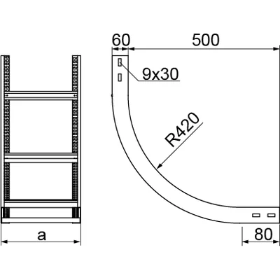LPDWC300H60N Échelles à arc vertical intérieur, épaisseur de la tôle : 2,0 mm