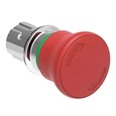 LPSB6644 Platinum Series Metal Pushbutton Ø22mm, Mushroom Head, Lockable, Twist to Unlock, Ø40mm. For Emergency Stop. ISO 13850. Red.
