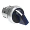 LPSSL1206 Platinum-Serie Beleuchteter Metallschalter Ø22 mm, kurzer Drehknopf, 2 Positionen, 0 - 1. Blau