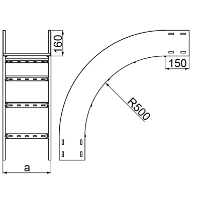 Łuk pionowy zewnętrzny szerokość 300mm wysokość 160mm