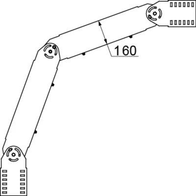 Łuk przegubowy szerokość 200mm wysokość 160mm