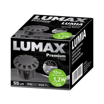 LUMIA Multidirektionale Bodenleuchte 1,2W 55lm 230V 4000K 120° IP65 230V NW schwarz