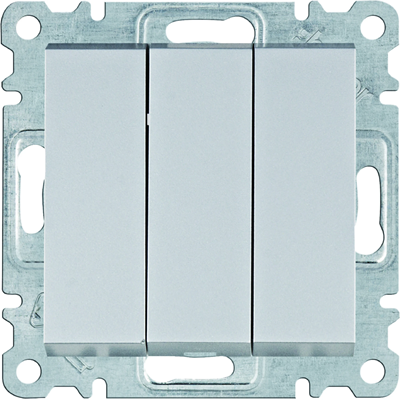 LUMINA 3-gang 3-pole silver switch