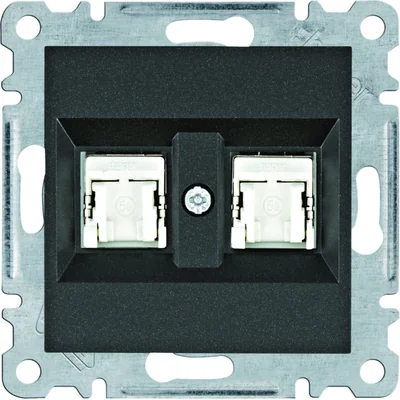 LUMINA Doppelte Computersteckdose RJ45 Cat.5e FTP schwarz