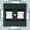 LUMINA Doppelte Computersteckdose RJ45 Cat.5e UTP schwarz