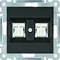 LUMINA Doppelte Computersteckdose RJ45 Cat.6 UTP schwarz