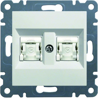 LUMINA Doppelte Computersteckdose RJ45 Kat.6 FTP weiß