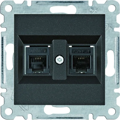 LUMINA Doppelte RJ11-Telefonbuchse schwarz