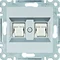 LUMINA Doppia presa computer RJ45 cat.5e FTP, argento