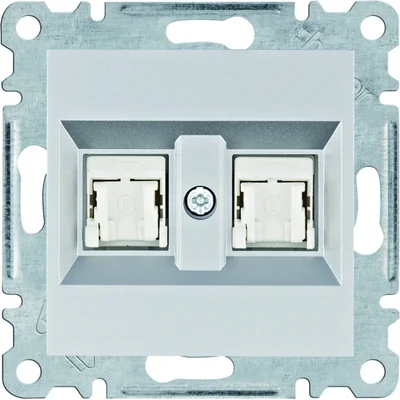LUMINA Doppia presa computer RJ45 cat.6 UTP, argento