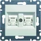 LUMINA Doppia presa per computer RJ45, cat.5e UTP, bianca
