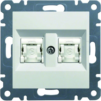 LUMINA Doppia presa per computer RJ45, cat.5e UTP, bianca