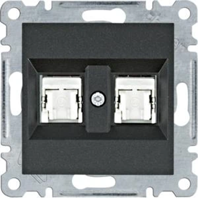 LUMINA Double computer socket RJ45 cat.5e FTP black