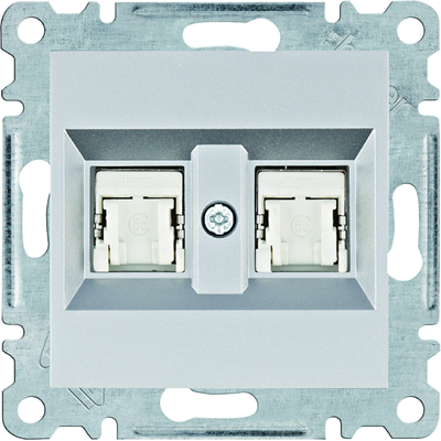 LUMINA Double computer socket RJ45 cat.5e FTP silver
