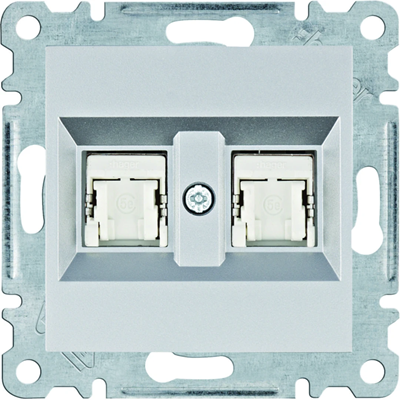 LUMINA Double computer socket RJ45 cat.5e FTP silver