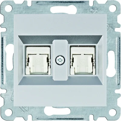LUMINA Double computer socket RJ45 cat.5e FTP silver