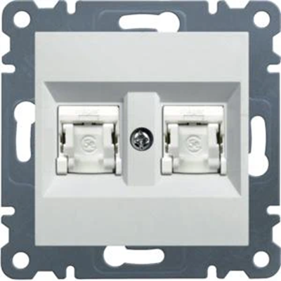 LUMINA Double computer socket RJ45 cat.5e FTP white