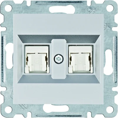LUMINA Double computer socket RJ45 cat.5e UTP silver