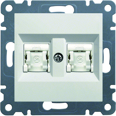 LUMINA Double computer socket RJ45 cat.5e UTP white
