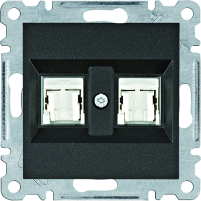 LUMINA Double computer socket RJ45 cat.6 UTP black