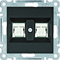 LUMINA Double computer socket RJ45 cat.6 UTP black