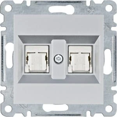 LUMINA Double computer socket RJ45 cat.6 UTP silver