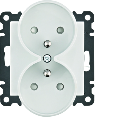 LUMINA Double earthed power socket with contact shutter 16A/250VAC white
