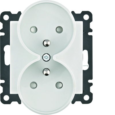 LUMINA Double earthed power socket with contact shutter 16A/250VAC white