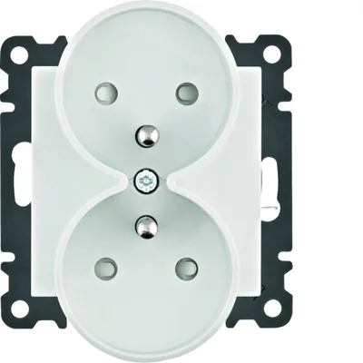 LUMINA Double earthed power socket with contact shutter 16A/250VAC white