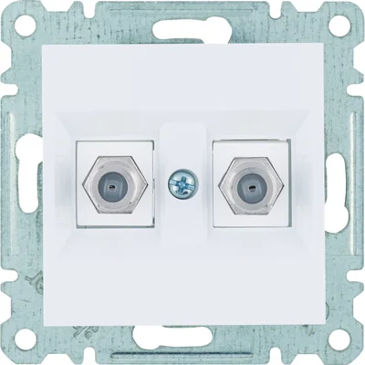 lumina Double F-type connector, white