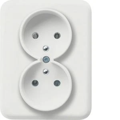 LUMINA Double power socket with earthing complete 16A/250VAC white